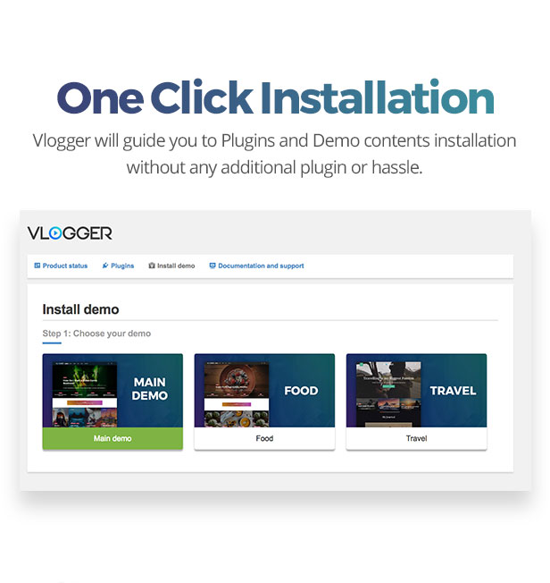 One click installation